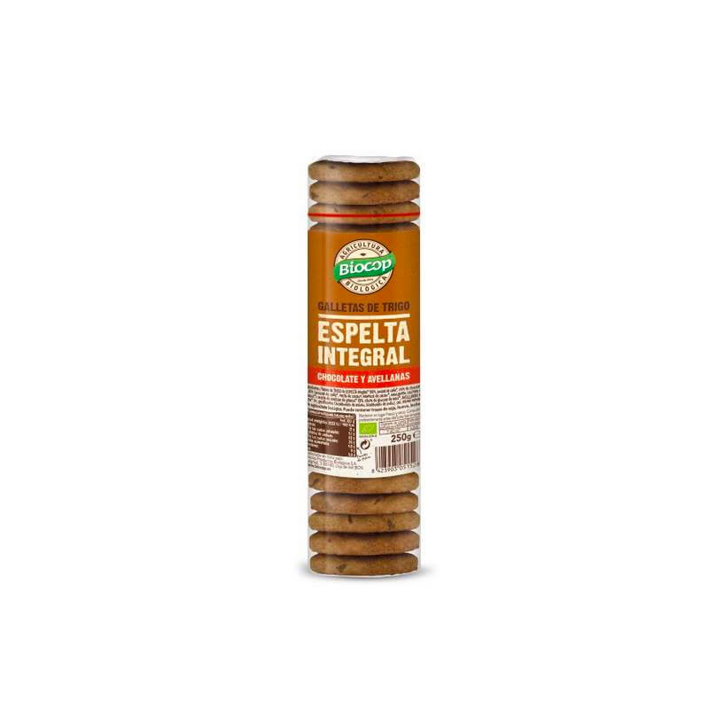 Galletas de espelta integral con chips de chocolate y avellanas Biocop (250gr.)
