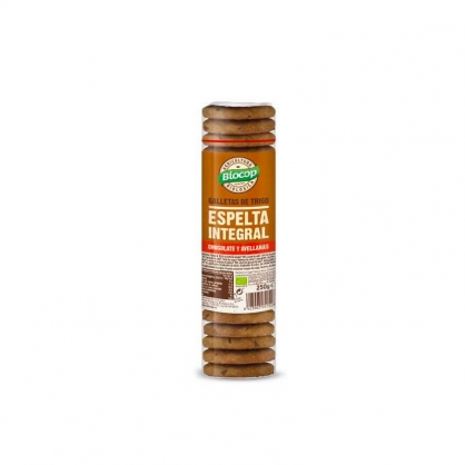Galletas de espelta integral con chips de chocolate y avellanas Biocop (250gr.)