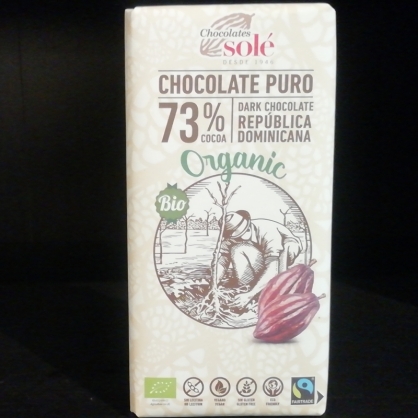 Xocolata 73% cacao Bio 100g Chocolates Solé 